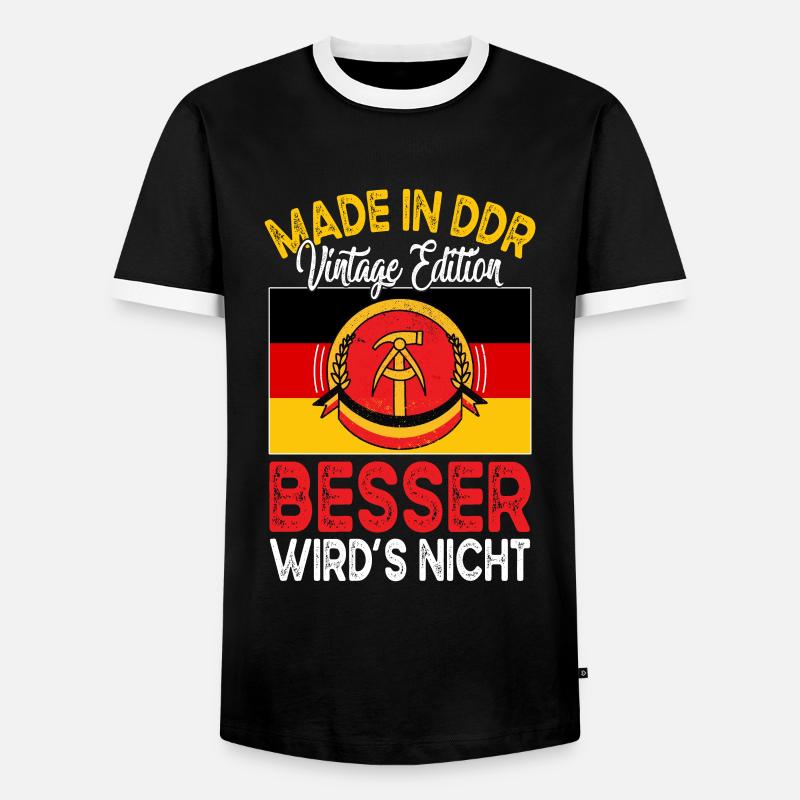 Ostdeutschalnd Ostalgie Spruch - Männer Kontrast-T-Shirt - Schwarz/Weiß