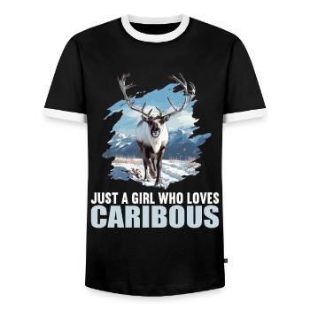 Caribou Karibus Karibu - Männer Kontrast-T-Shirt - Schwarz/Weiß - Vorne - AI Model Female 172 light (172cm) & AI Model Male 178 light (178cm)