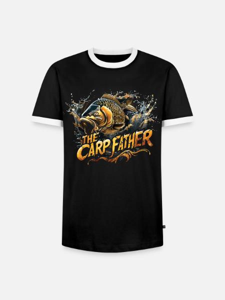 „the Carp Father“ Karpfenangeln - Männer Kontrast-T-Shirt - Schwarz/Weiß