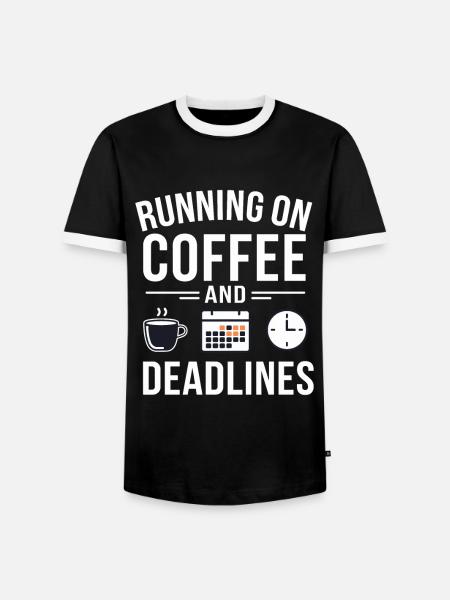 Office Coffee Deadline - Men's Ringer Shirt - black/white