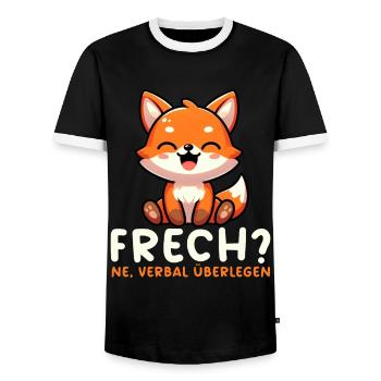Frech Ne Fuchs Sarkasmus Lustig Verbal Überlegen - Männer Kontrast-T-Shirt - Schwarz/Weiß - Vorne - AI Model Female 172 light (172cm) & AI Model Male 178 light (178cm)