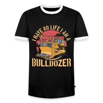 Bulldozer Planierraupe - Männer Kontrast-T-Shirt - Schwarz/Weiß - Vorne - AI Model Female 172 light (172cm) & AI Model Male 178 light (178cm)