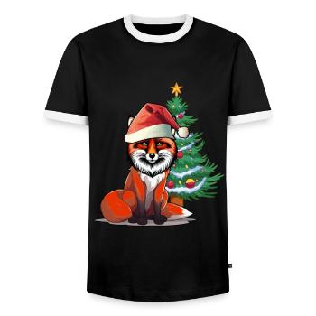 Nikolaus Fuchs Christmas presents - Men's Ringer Shirt - black/white - Front - AI Model Female 172 light (172cm) & AI Model Male 178 light (178cm)
