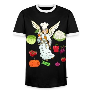 Heavenly Cuisine Hosts Cooking Chefs Chef - Men's Ringer Shirt - black/white - Front - AI Model Female 172 light (172cm) & AI Model Male 178 light (178cm)
