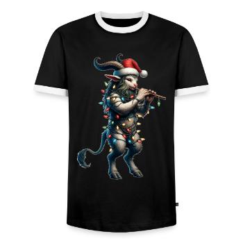 Faun Satyrs Ziege Männer Antike griechische Weihna - Männer Kontrast-T-Shirt - Schwarz/Weiß - Vorne - AI Model Female 172 light (172cm) & AI Model Male 178 light (178cm)