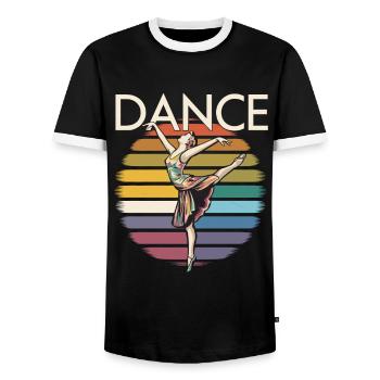 Ballet Tanzen für eine Ballerina - Männer Kontrast-T-Shirt - Schwarz/Weiß - Vorne - AI Model Female 172 light (172cm) & AI Model Male 178 light (178cm)
