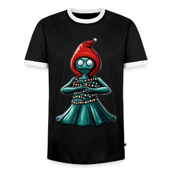 Cryptozoologie du cryptide monstre de Flatwoods - T-shirt contrasté Homme - noir/blanc - Devant - AI Model Female 172 light (172cm) & AI Model Male 178 light (178cm)