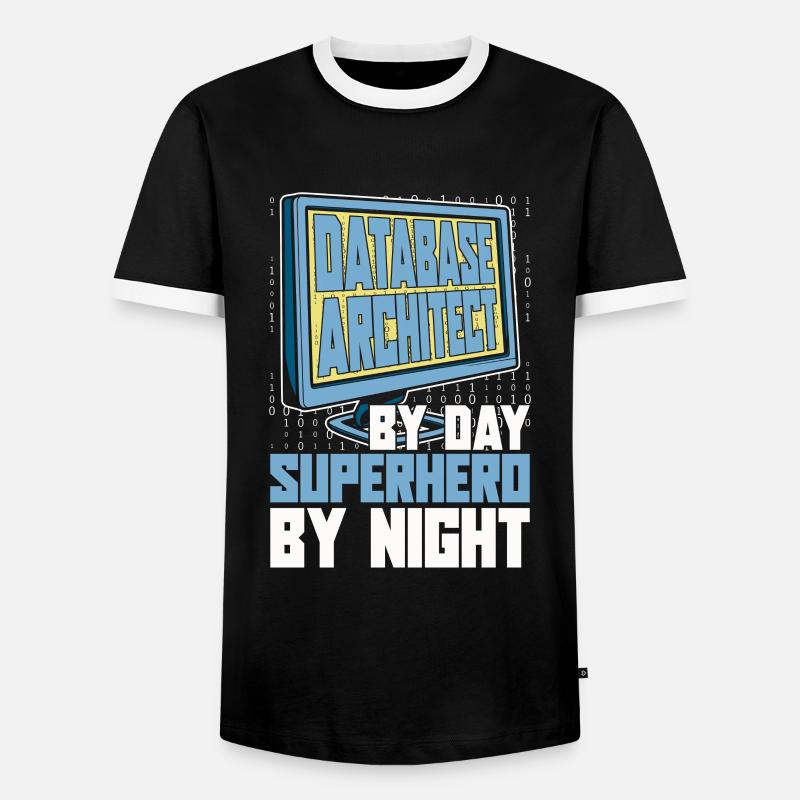 Database Architect - Men's Ringer Shirt - black/white