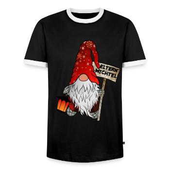 Gnome de Noël pour maman et papa - T-shirt contrasté Homme - noir/blanc - Devant - AI Model Female 172 light (172cm) & AI Model Male 178 light (178cm)