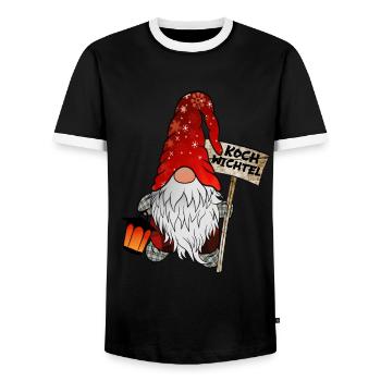 Koch Wichtel Weihnachtsgnom - Männer Kontrast-T-Shirt - Schwarz/Weiß - Vorne - AI Model Female 172 light (172cm) & AI Model Male 178 light (178cm)