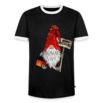 Büro Wichtel Weihnachtsgnom - Männer Kontrast-T-Shirt - Schwarz/Weiß - Vorne - AI Model Female 172 light (172cm) & AI Model Male 178 light (178cm)