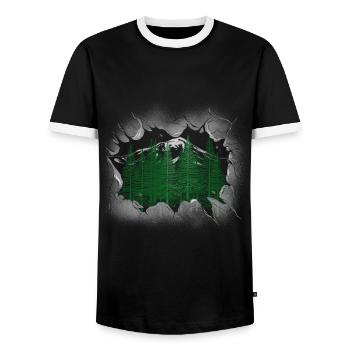 Forêt Épicéa Conifères Forêt Nature Arbres Arbre - T-shirt contrasté Homme - noir/blanc - Devant - AI Model Female 172 light (172cm) & AI Model Male 178 light (178cm)