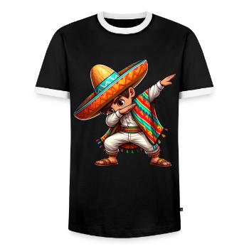 Mexikanischer Junge Tubt Sombrero Cinco De Mayo - Männer Kontrast-T-Shirt - Schwarz/Weiß - Vorne - AI Model Female 172 light (172cm) & AI Model Male 178 light (178cm)