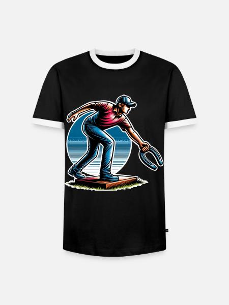 Hufeisenwerfen Horseshoe Pitching - Männer Kontrast-T-Shirt - Schwarz/Weiß