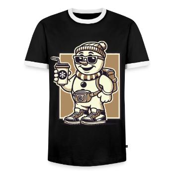 Funny Snobs Christmas Sarcasm - Men's Ringer Shirt - black/white - Front - AI Model Female 172 light (172cm) & AI Model Male 178 light (178cm)