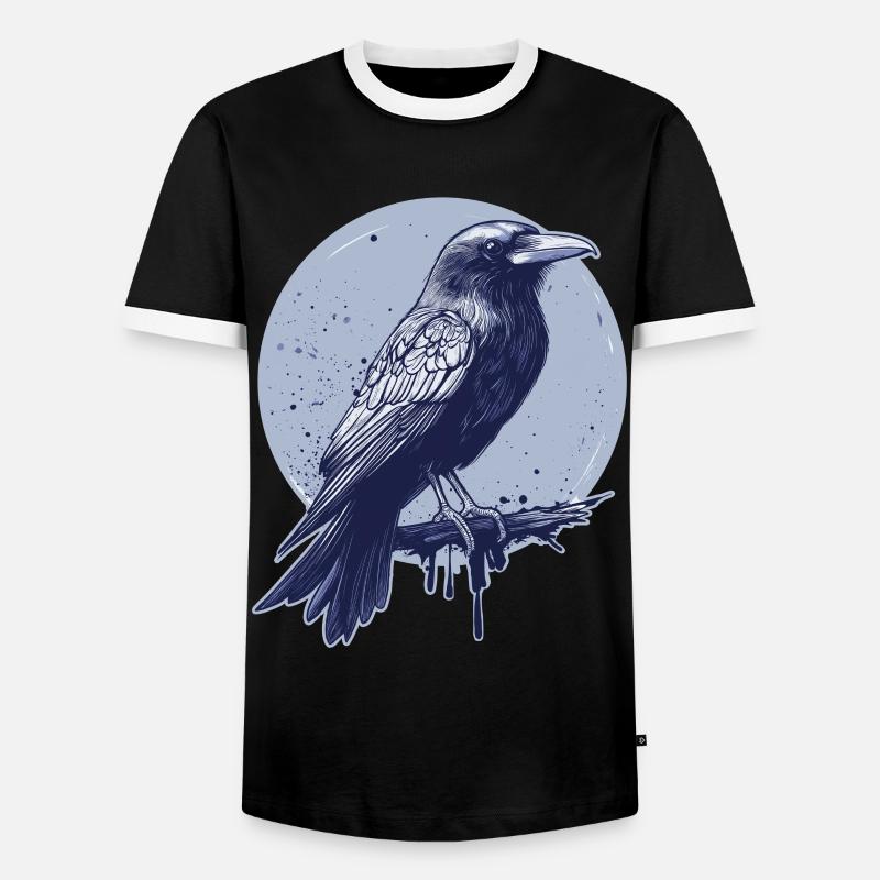 Rabe Krähe - Männer Kontrast-T-Shirt - Schwarz/Weiß