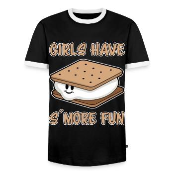 S´More Spruch Marshmallow Camping S´More Geschenk - Männer Kontrast-T-Shirt - Schwarz/Weiß - Vorne - AI Model Female 172 light (172cm) & AI Model Male 178 light (178cm)