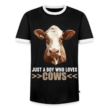 Vaches Vache - T-shirt contrasté Homme - noir/blanc - Devant - AI Model Female 172 light (172cm) & AI Model Male 178 light (178cm)