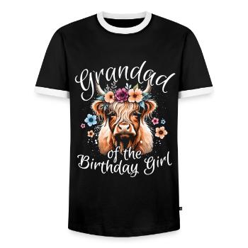 Grandad Of The Birthday Girl - Men's Ringer Shirt - black/white - Front - AI Model Female 172 light (172cm) & AI Model Male 178 light (178cm)