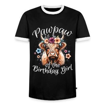 Pawpaw Of The Birthday Girl - Männer Kontrast-T-Shirt - Schwarz/Weiß - Vorne - AI Model Female 172 light (172cm) & AI Model Male 178 light (178cm)