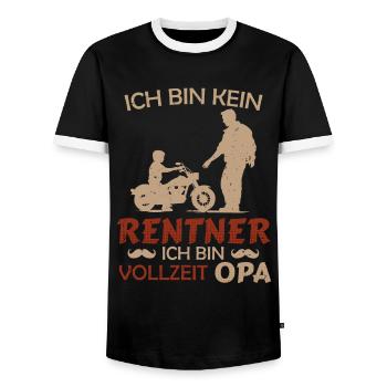 Rente BIN KEIN RENTNER BIN VOLLZEIT OPA - Männer Kontrast-T-Shirt - Schwarz/Weiß - Vorne - AI Model Female 172 light (172cm) & AI Model Male 178 light (178cm)