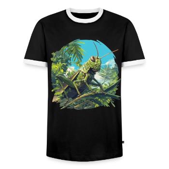 Grilling Grilling - Men's Ringer Shirt - black/white - Front - AI Model Female 172 light (172cm) & AI Model Male 178 light (178cm)