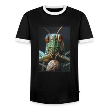 Grilling Grilling - Men's Ringer Shirt - black/white - Front - AI Model Female 172 light (172cm) & AI Model Male 178 light (178cm)