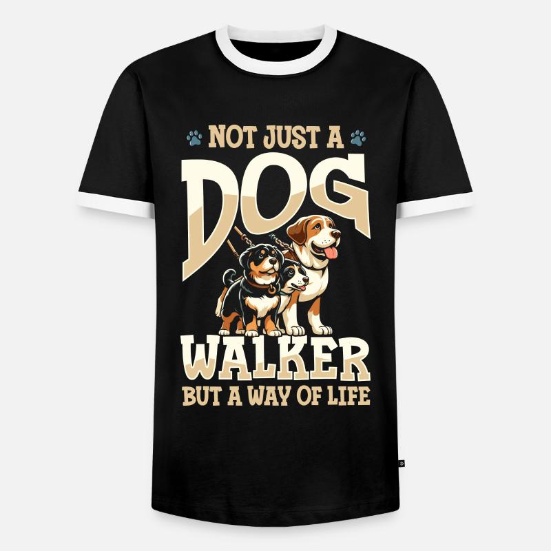 Dog handler - Men's Ringer Shirt - black/white