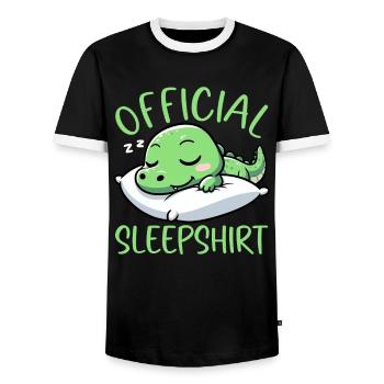 Officiel Sleeping House Crocodile Sleep Lovers - T-shirt contrasté Homme - noir/blanc - Devant - AI Model Female 172 light (172cm) & AI Model Male 178 light (178cm)