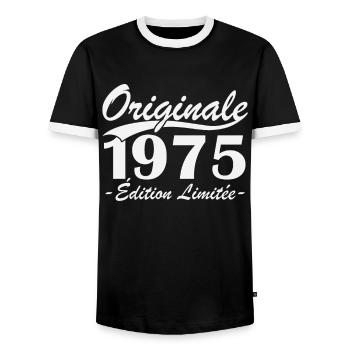 Originale 1975 édition limitée - T-shirt contrasté Homme - noir/blanc - Devant - AI Model Female 172 light (172cm) & AI Model Male 178 light (178cm)