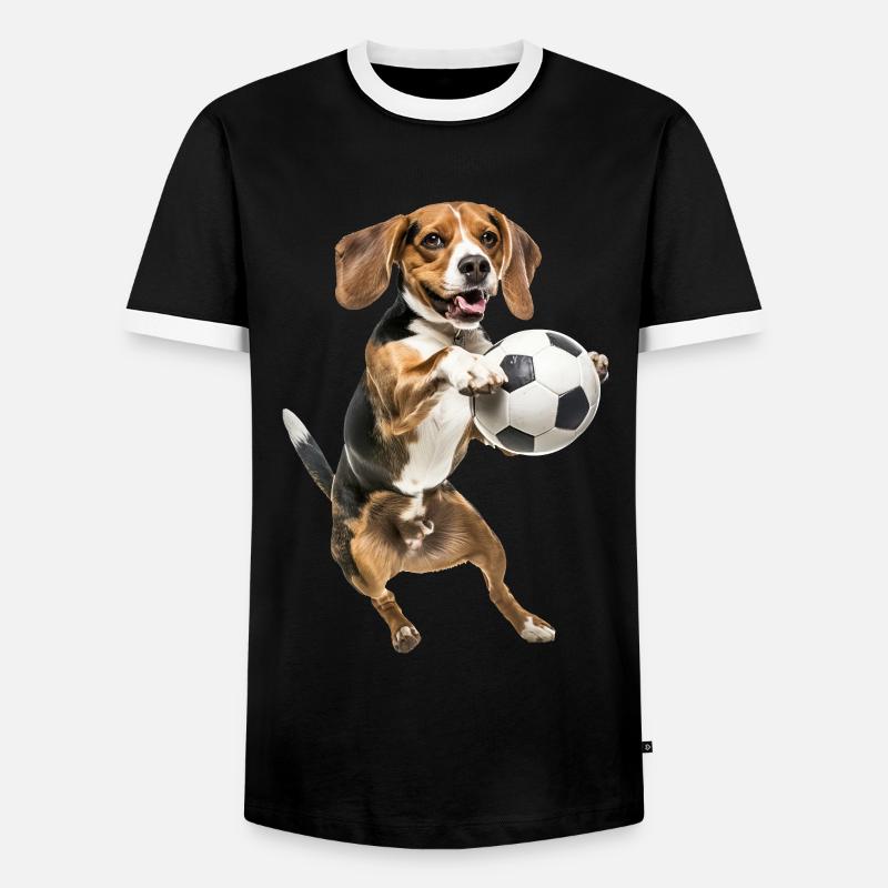 Beagle - Männer Kontrast-T-Shirt - Schwarz/Weiß