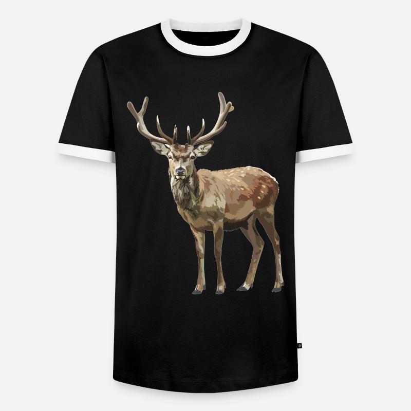 Deer Deer - Men's Ringer Shirt - black/white