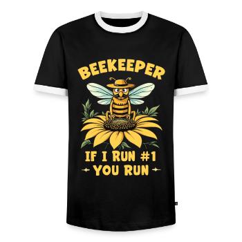 Honig Honigbiene Bienen Bienenstock Imkerzubehör - Männer Kontrast-T-Shirt - Schwarz/Weiß - Vorne - AI Model Female 172 light (172cm) & AI Model Male 178 light (178cm)