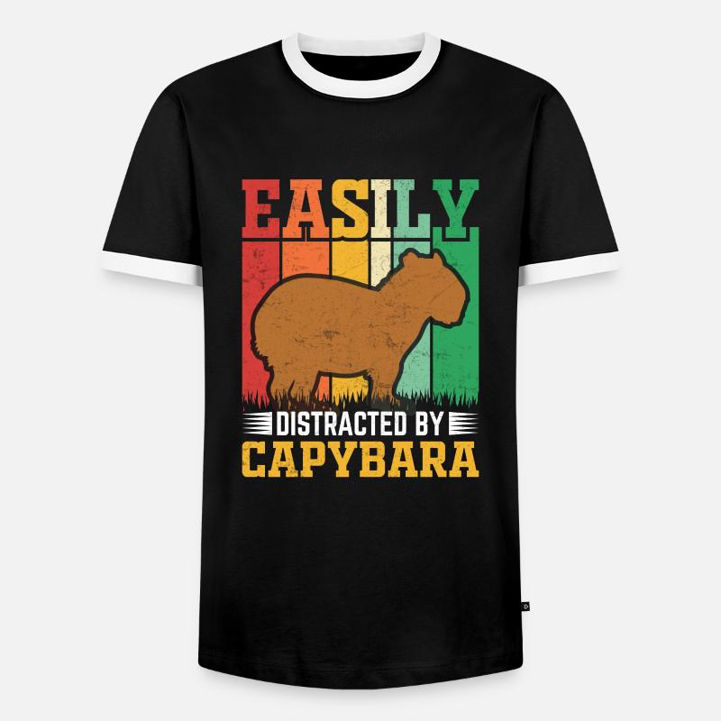 Capybara - Men's Ringer Shirt - black/white