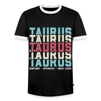 Lustiger Sternzeichen Stier Spruch - Männer Kontrast-T-Shirt - Schwarz/Weiß - Vorne - AI Model Female 172 light (172cm) & AI Model Male 178 light (178cm)