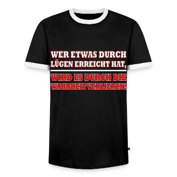 Business Erfolgsspruch Geschäftsmann success - Männer Kontrast-T-Shirt - Schwarz/Weiß - Vorne - AI Model Female 172 light (172cm) & AI Model Male 178 light (178cm)