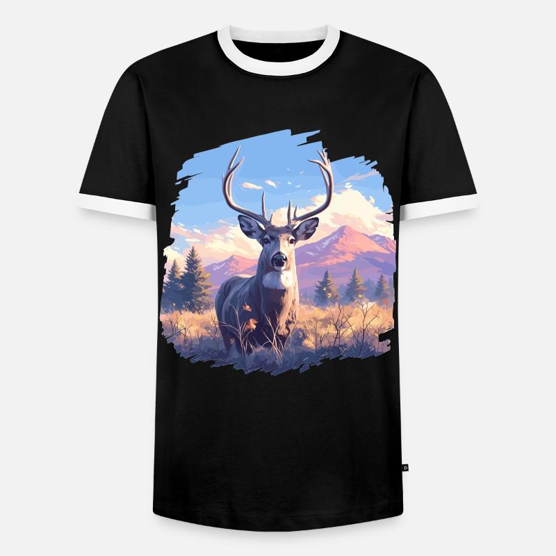 Deer Deer - Men's Ringer Shirt - black/white