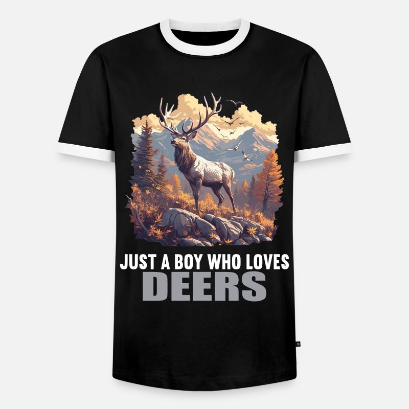 Deer Deer - Men's Ringer Shirt - black/white