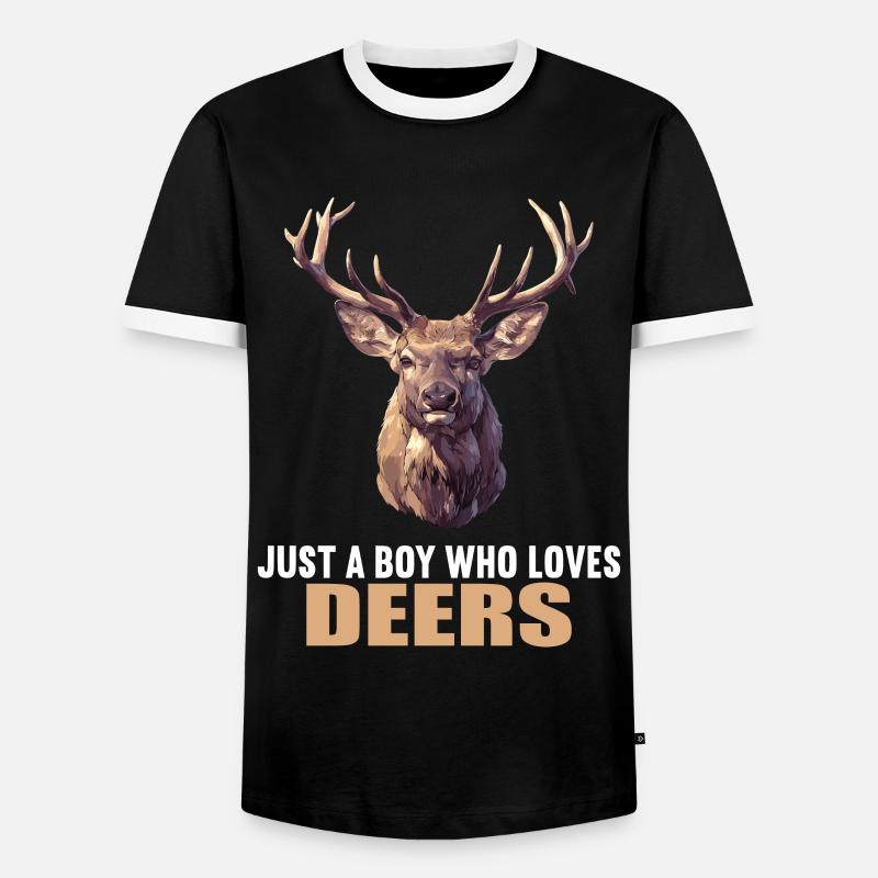 Hirsche Hirsch - Männer Kontrast-T-Shirt - Schwarz/Weiß