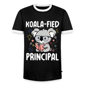 Koala-fied Principal - Männer Kontrast-T-Shirt - Schwarz/Weiß - Vorne - AI Model Female 172 light (172cm) & AI Model Male 178 light (178cm)