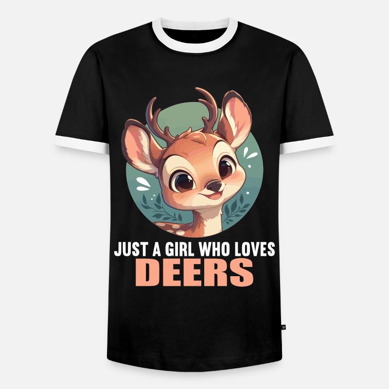 Hirsche Hirsch - Männer Kontrast-T-Shirt - Schwarz/Weiß