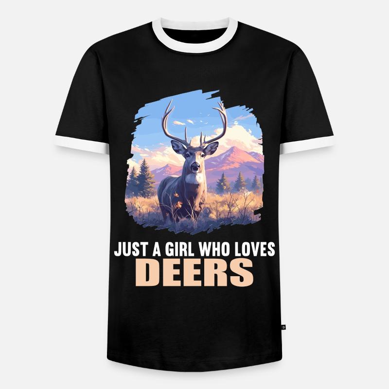 Deer Deer - Men's Ringer Shirt - black/white