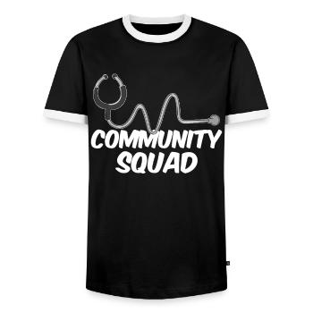 Sozialarbeiter Kader - Männer Kontrast-T-Shirt - Schwarz/Weiß - Vorne - AI Model Female 172 light (172cm) & AI Model Male 178 light (178cm)