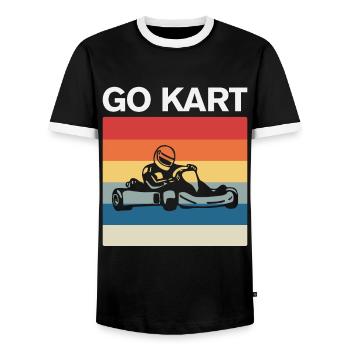 Go Kart Racer Funny Go-Kart Racing Quote Gokart - Men's Ringer Shirt - black/white - Front - AI Model Female 172 light (172cm) & AI Model Male 178 light (178cm)