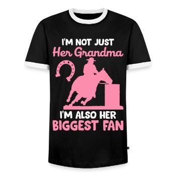 Barrel Racer Barrel Racing Rodeo Pferd Oma Größter - Männer Kontrast-T-Shirt - Schwarz/Weiß - Vorne - AI Model Female 172 light (172cm) & AI Model Male 178 light (178cm)