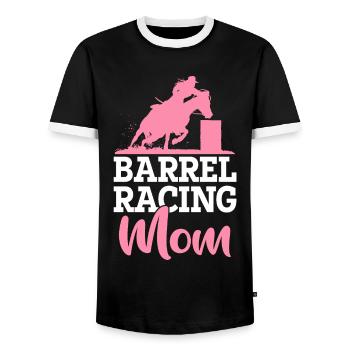 Barrel racer rodéo cheval course de barils maman - T-shirt contrasté Homme - noir/blanc - Devant - AI Model Female 172 light (172cm) & AI Model Male 178 light (178cm)