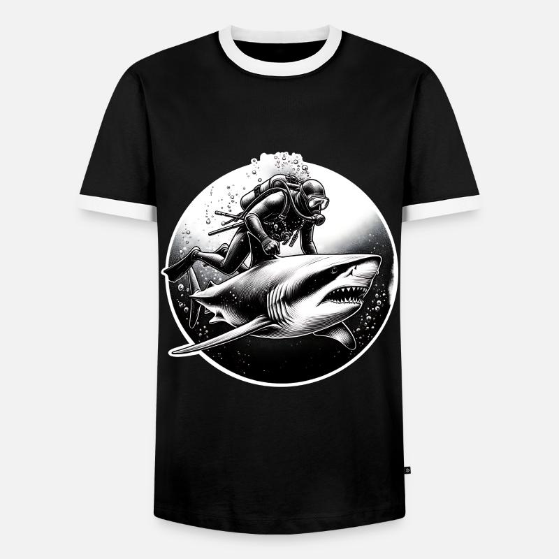 Diving Divers - Men's Ringer Shirt - black/white