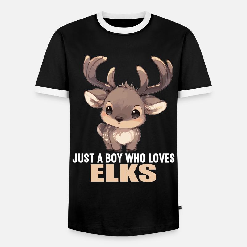 Elche Elch - Männer Kontrast-T-Shirt - Schwarz/Weiß