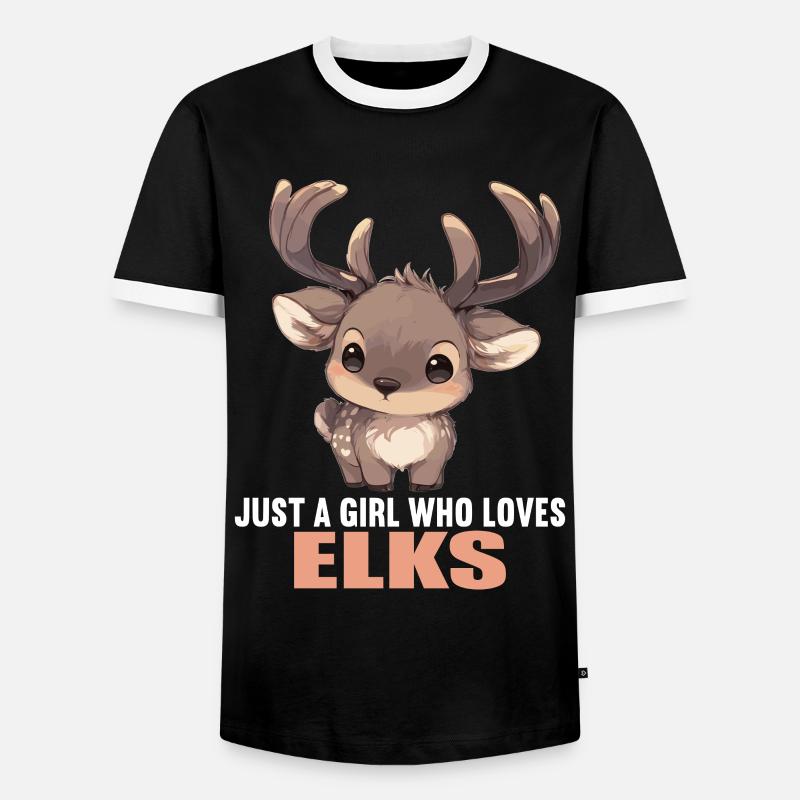 Elche Elch - Männer Kontrast-T-Shirt - Schwarz/Weiß