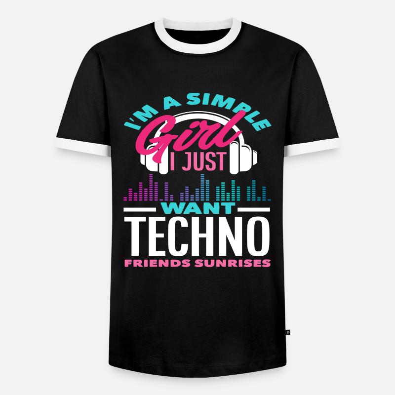 Techno Lover Einfache Mädchen Freunde - Männer Kontrast-T-Shirt - Schwarz/Weiß
